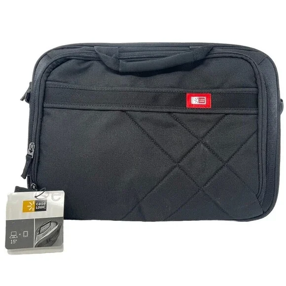 Case Logic 3201433 Diamond Laptop & Tablet Black Bag (15.6”) Strap NWT MSRP $39 - Picture 1 of 10